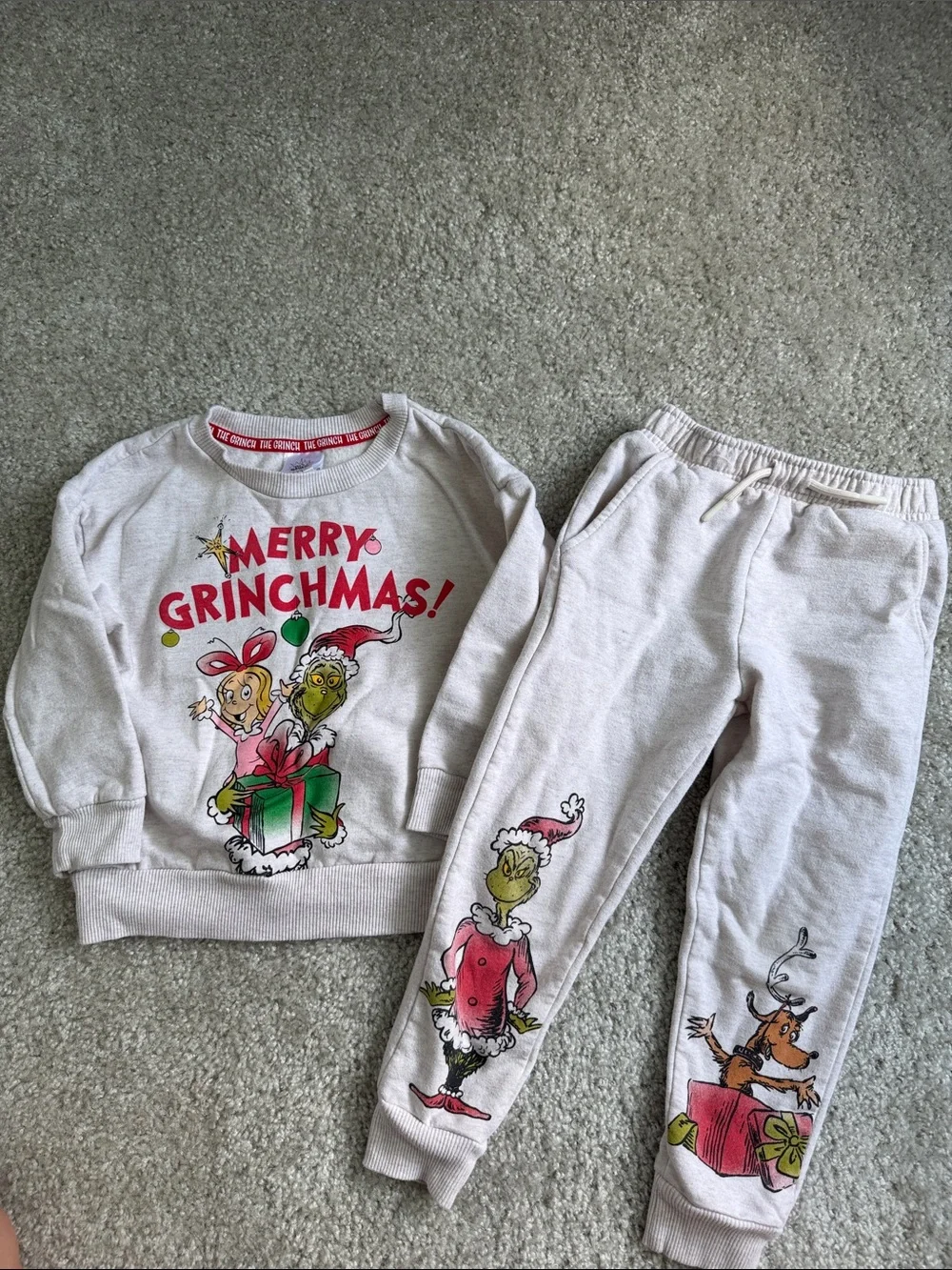Dr. Seuss Merry Grinchmas Kids Matching Set - White, Red, Green